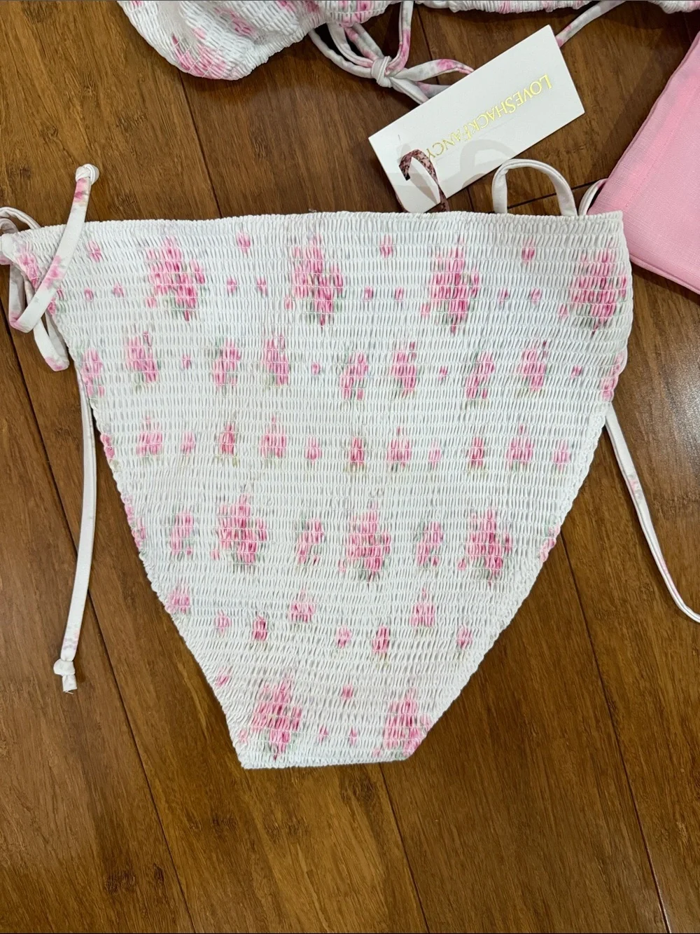 love shack fancy saoirse bikini in Thulian pink XXL NWT with case